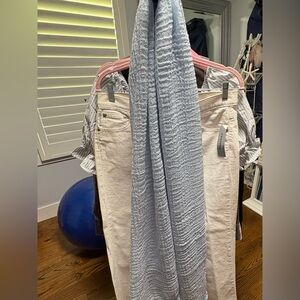 Nordstrom Blue  Scarf 40x80
With lace detail on the hem